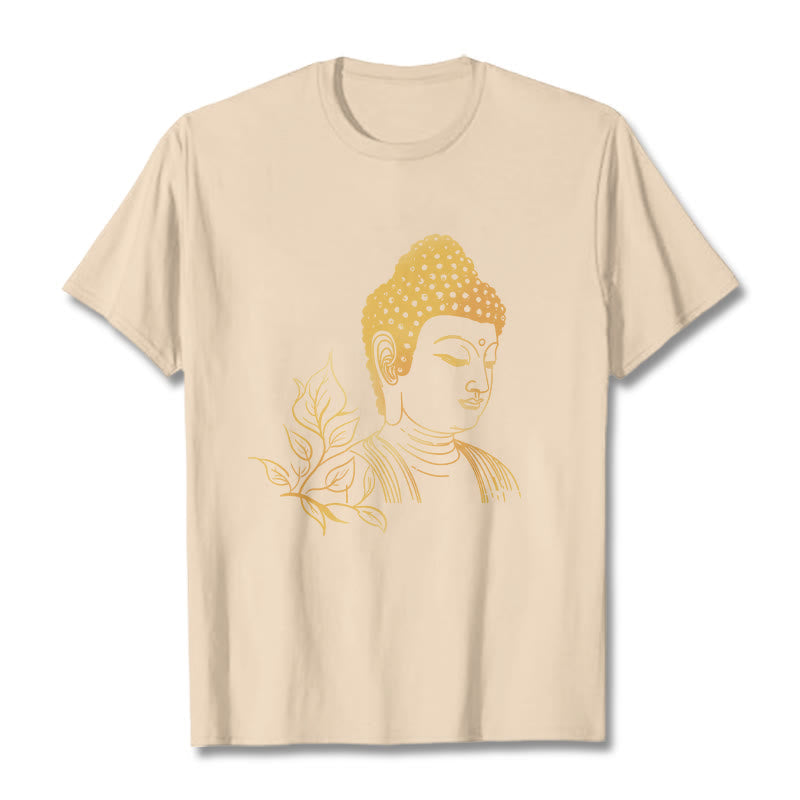 Cotton Golden Leaf Mindful Meditation Unisex Tee