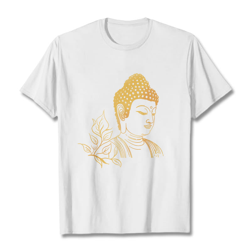 Cotton Golden Leaf Mindful Meditation Unisex Tee