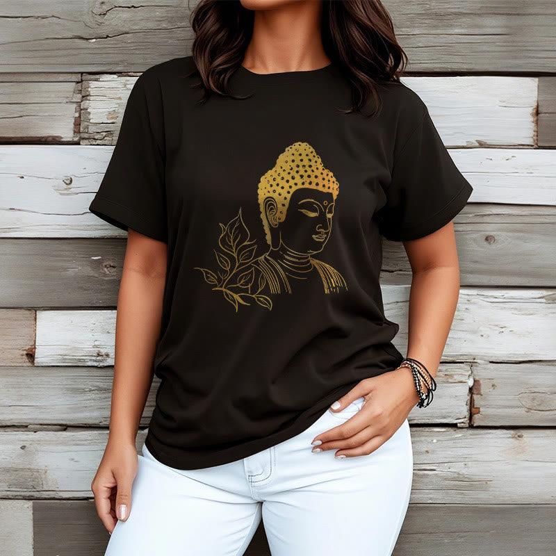 Cotton Golden Leaf Mindful Meditation Unisex Tee