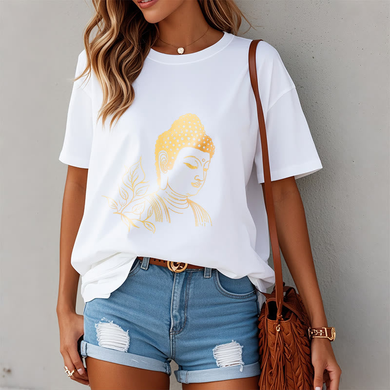 Cotton Golden Leaf Mindful Meditation Unisex Tee