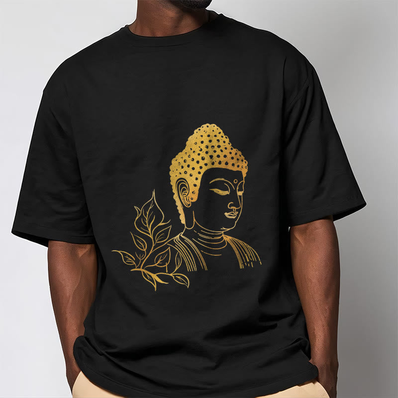 Cotton Golden Leaf Mindful Meditation Unisex Tee