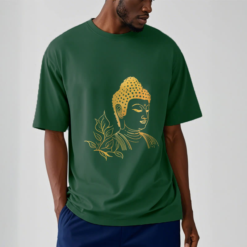 Cotton Golden Leaf Mindful Meditation Unisex Tee