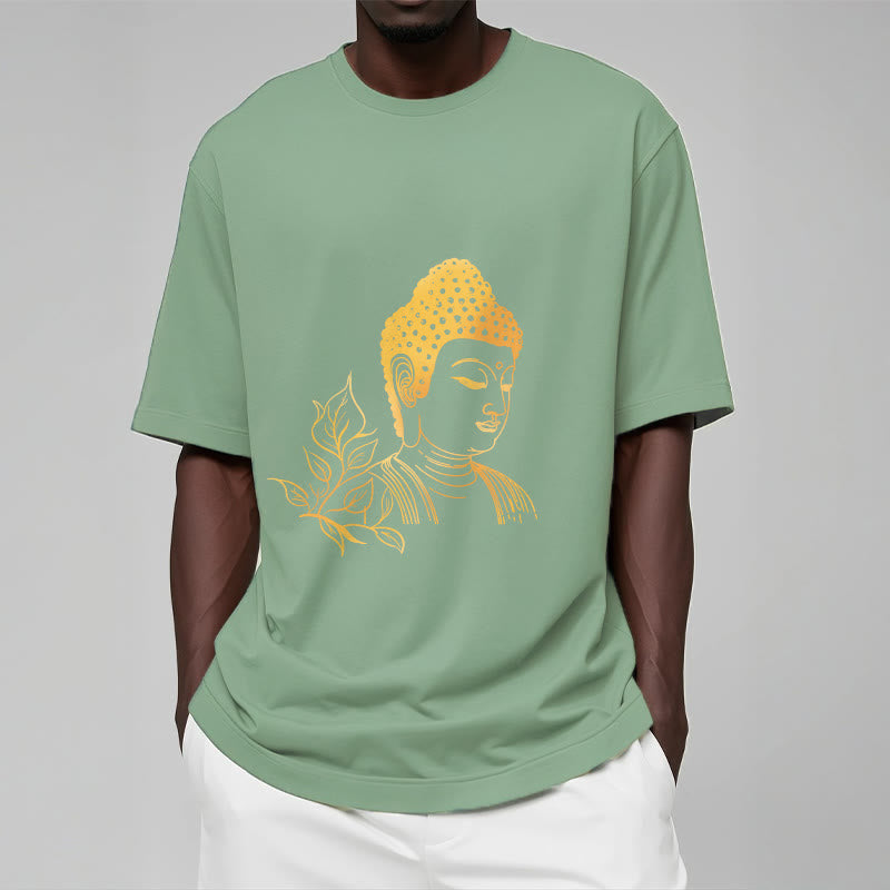 Cotton Golden Leaf Mindful Meditation Unisex Tee