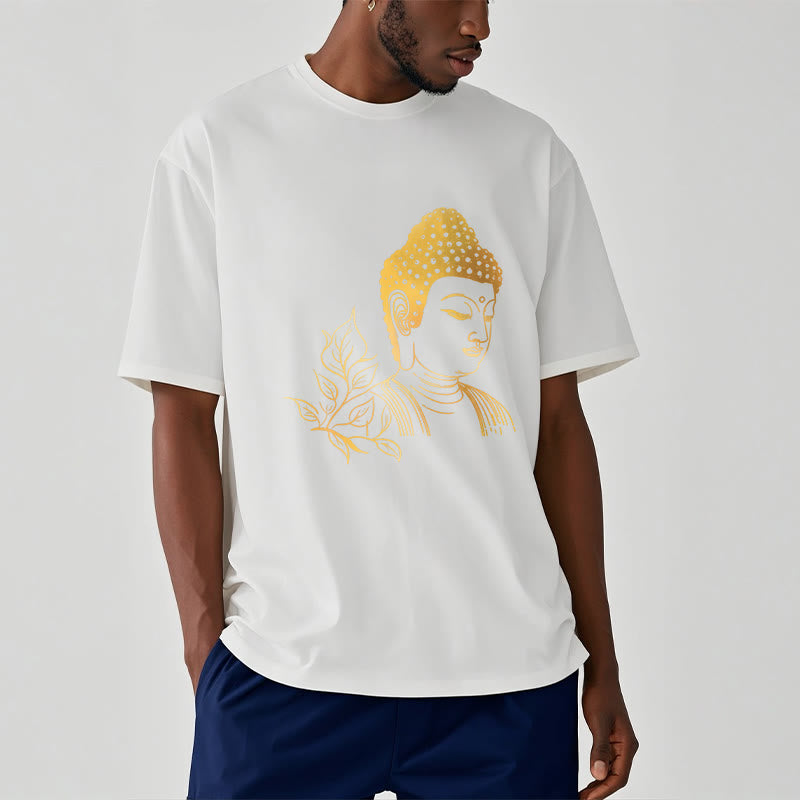 Cotton Golden Leaf Mindful Meditation Unisex Tee