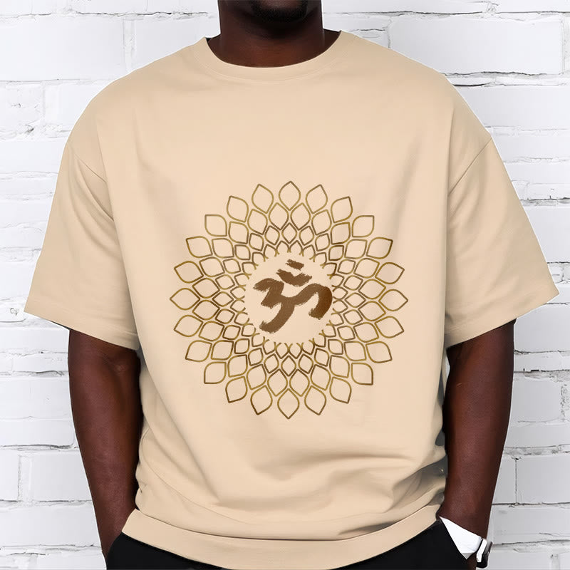 Soft Cotton Rhombus Om Meditation T-Shirt