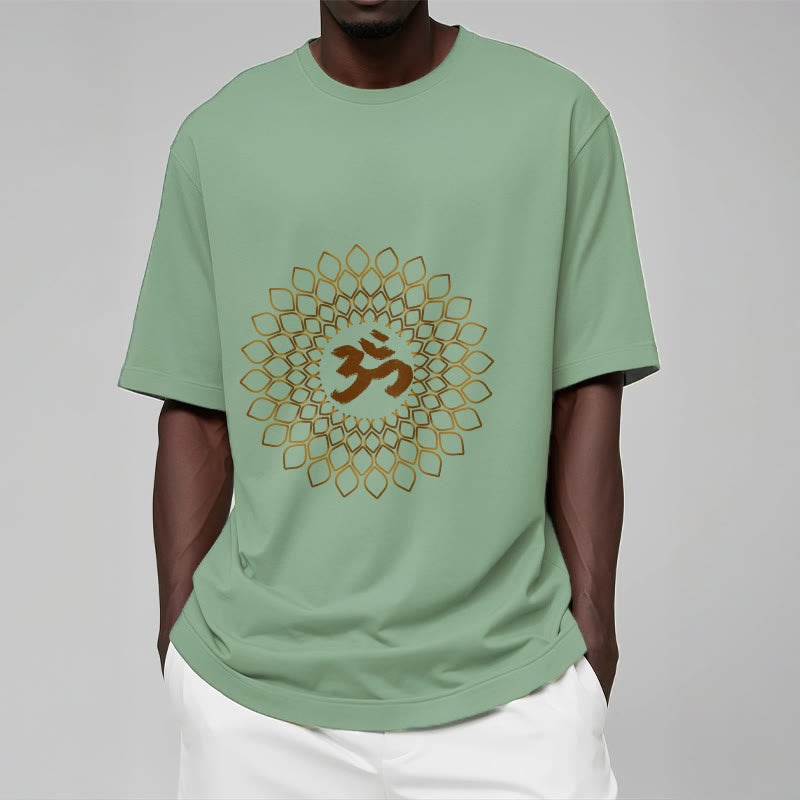 Soft Cotton Rhombus Om Meditation T-Shirt