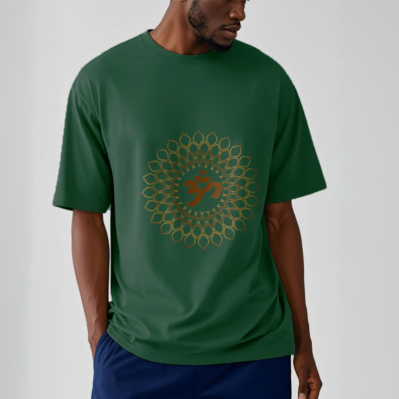 Soft Cotton Rhombus Om Meditation T-Shirt