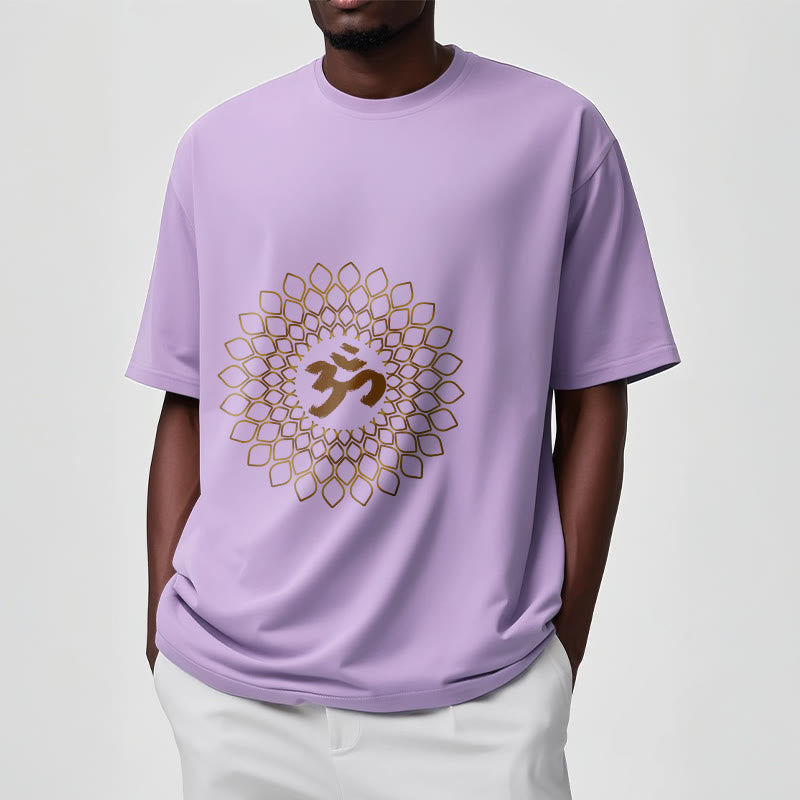 Soft Cotton Rhombus Om Meditation T-Shirt