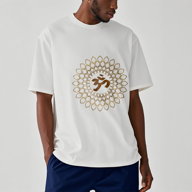 Soft Cotton Rhombus Om Meditation T-Shirt