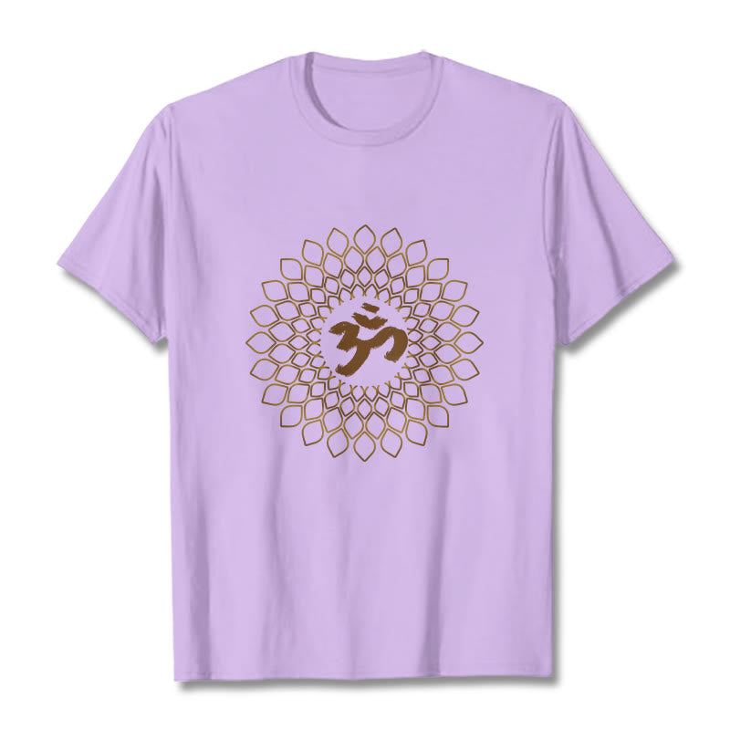 Soft Cotton Rhombus Om Meditation T-Shirt