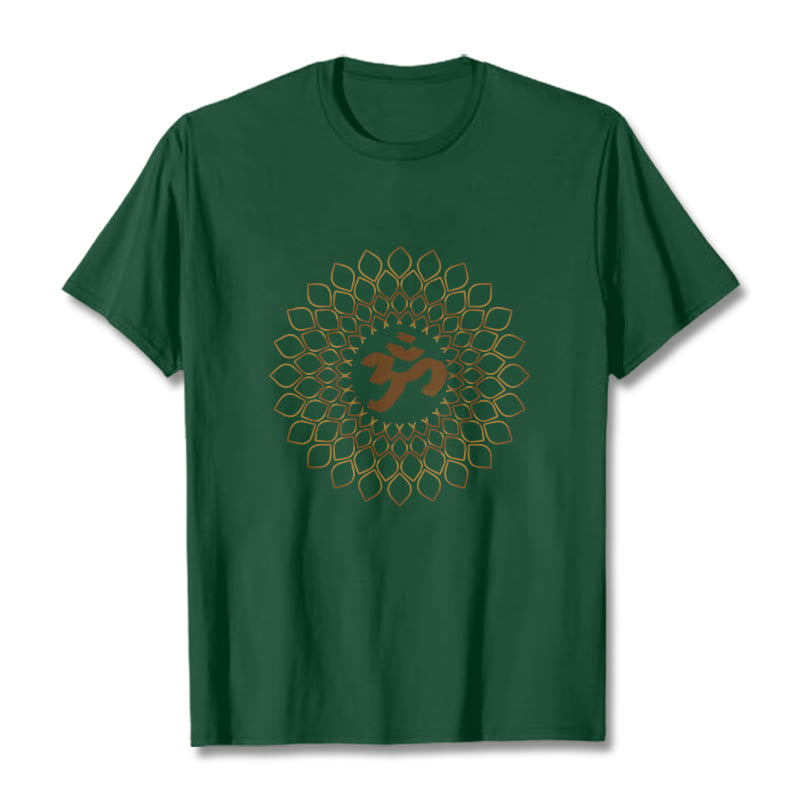 Soft Cotton Rhombus Om Meditation T-Shirt