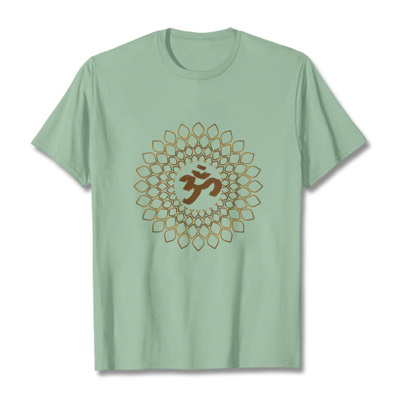 Soft Cotton Rhombus Om Meditation T-Shirt