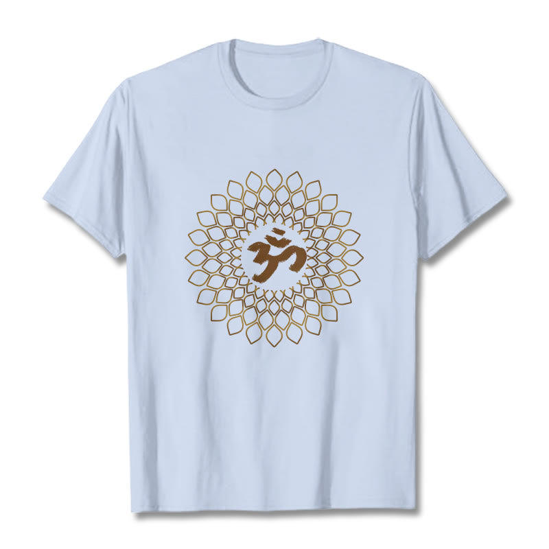 Soft Cotton Rhombus Om Meditation T-Shirt