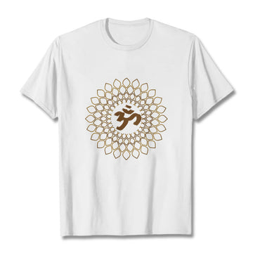 Soft Cotton Rhombus Om Meditation T-Shirt