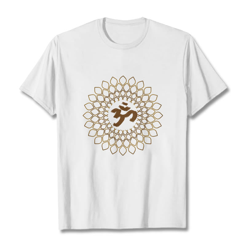 Soft Cotton Rhombus Om Meditation T-Shirt