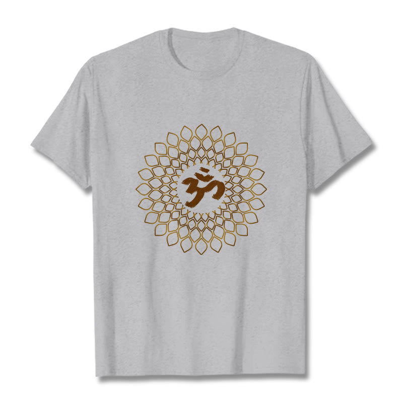 Soft Cotton Rhombus Om Meditation T-Shirt