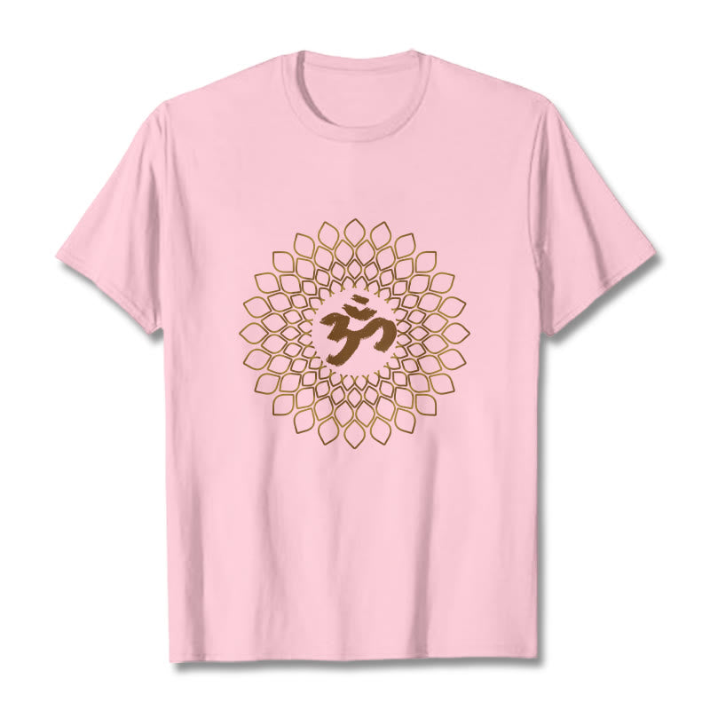 Soft Cotton Rhombus Om Meditation T-Shirt