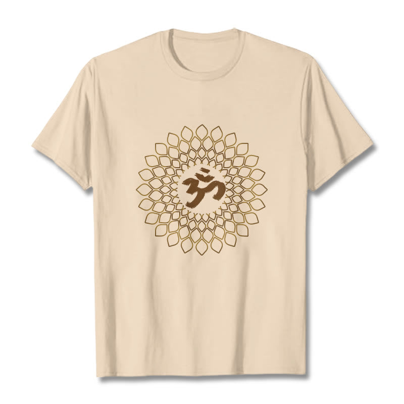 Soft Cotton Rhombus Om Meditation T-Shirt