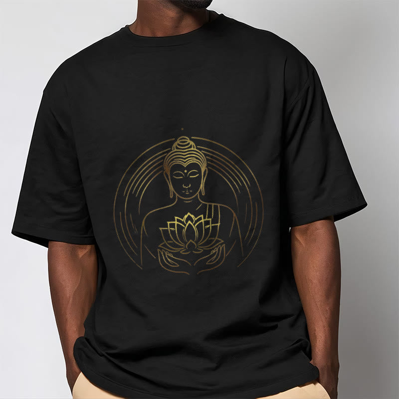 Tactile Cotton Unisex Lotus Graphic Meditation Tee