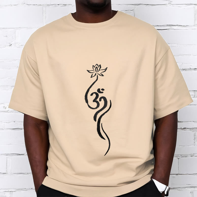Pure Cotton Unisex Lotus Om Meditation T-Shirt