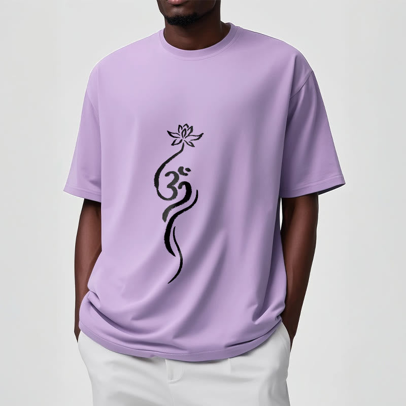 Pure Cotton Unisex Lotus Om Meditation T-Shirt