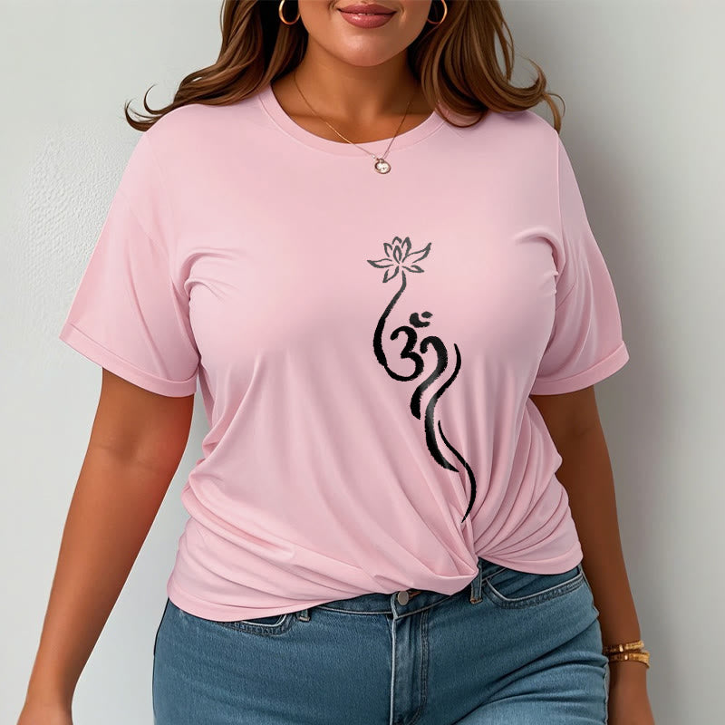 Pure Cotton Unisex Lotus Om Meditation T-Shirt