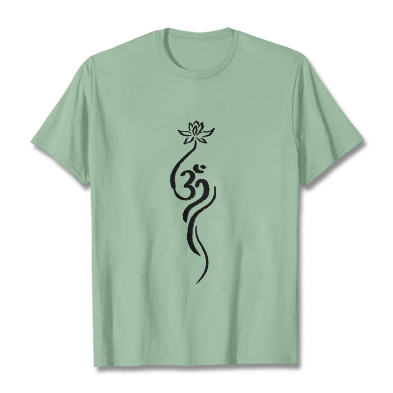 Pure Cotton Unisex Lotus Om Meditation T-Shirt