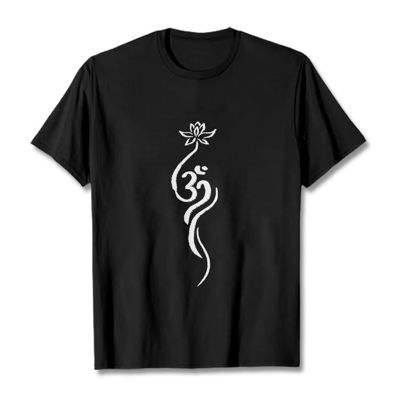 Pure Cotton Unisex Lotus Om Meditation T-Shirt