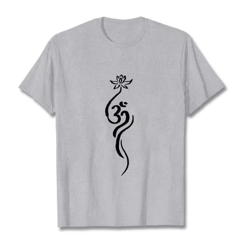Pure Cotton Unisex Lotus Om Meditation T-Shirt