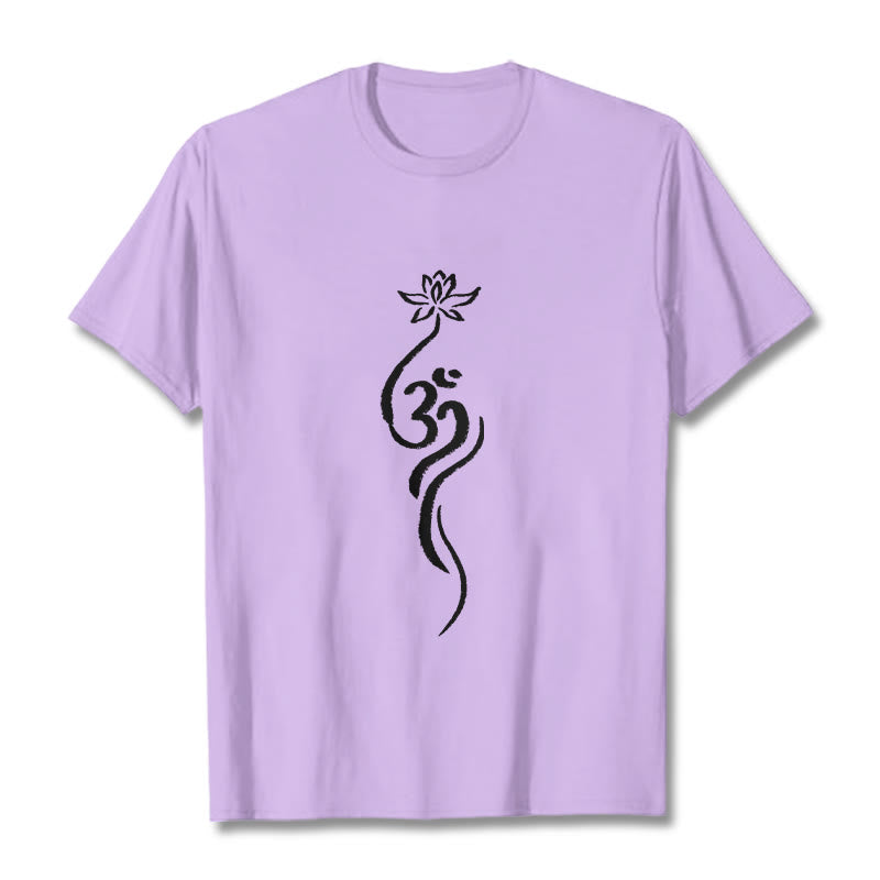 Pure Cotton Unisex Lotus Om Meditation T-Shirt