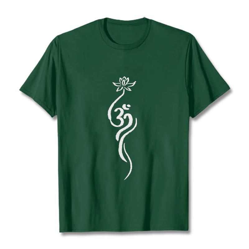 Pure Cotton Unisex Lotus Om Meditation T-Shirt