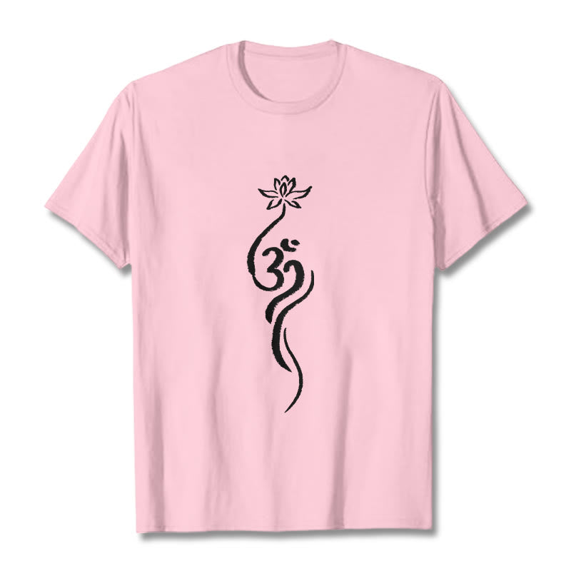 Pure Cotton Unisex Lotus Om Meditation T-Shirt