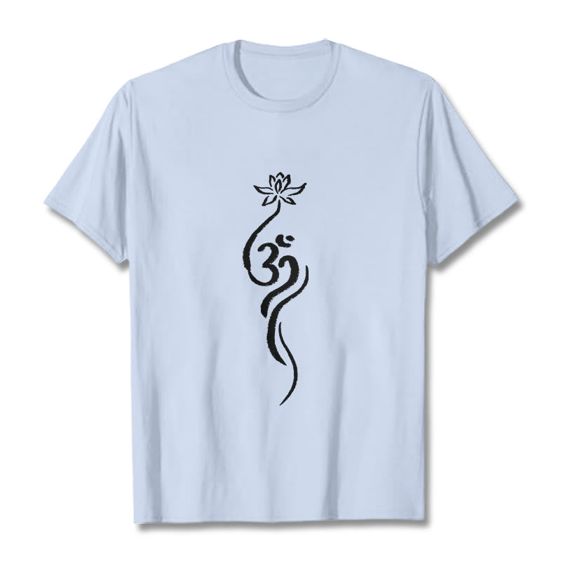 Pure Cotton Unisex Lotus Om Meditation T-Shirt