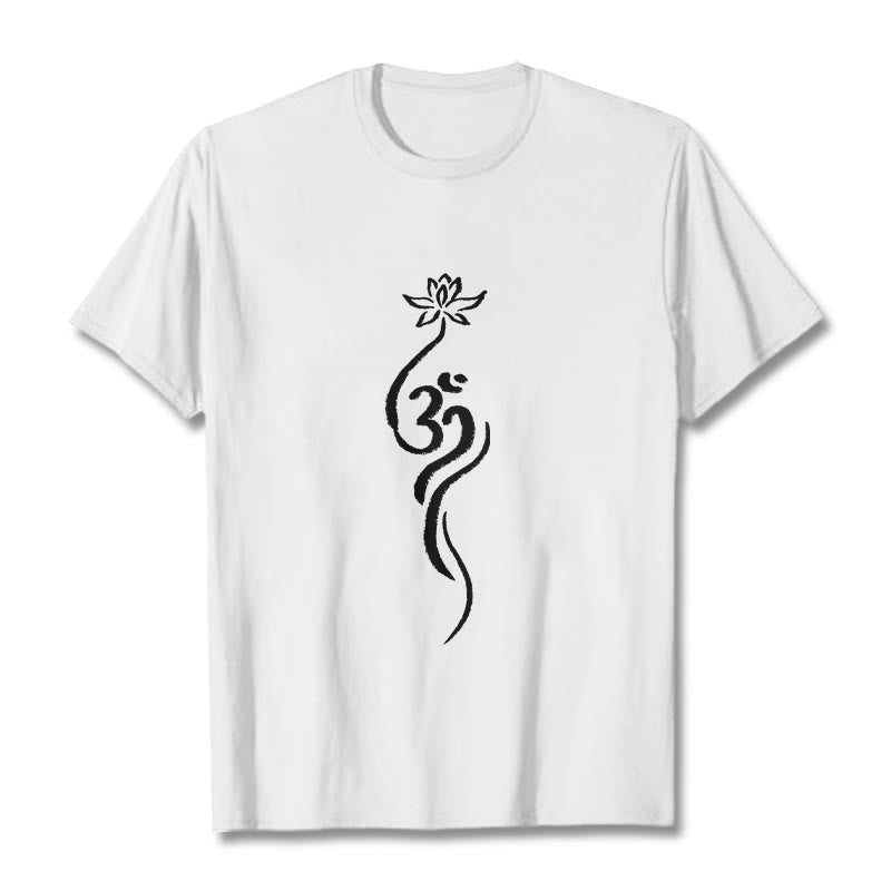 Pure Cotton Unisex Lotus Om Meditation T-Shirt