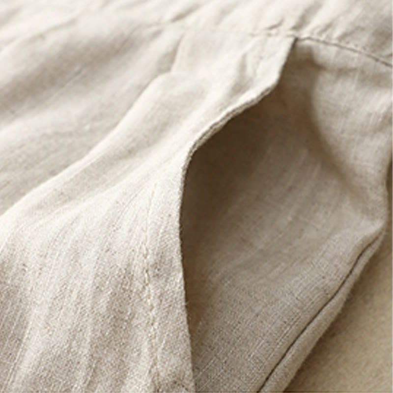 Tactile Cotton Linen Cropped Wide-Leg Meditation Pants