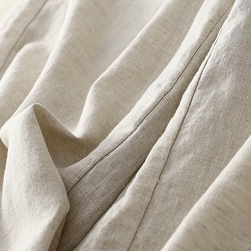 Tactile Cotton Linen Cropped Wide-Leg Meditation Pants