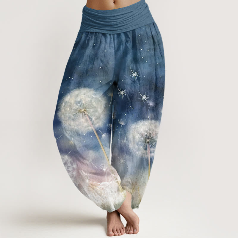 Breathable Cotton Celestial Dandelion Mindful Harem Pants