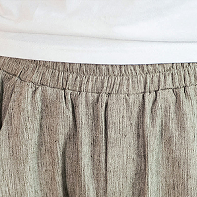 Tactile Cotton Linen Carrot Silhouette Meditation Trousers