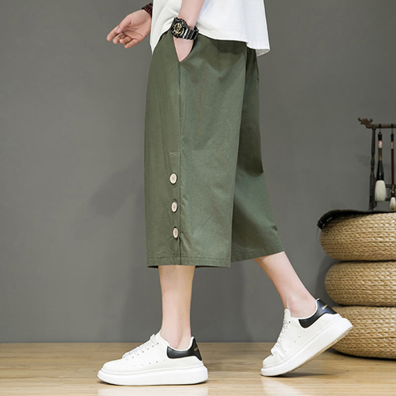 Breathable Cotton Blend Cropped Carrot Cut Mindful Meditation Pants