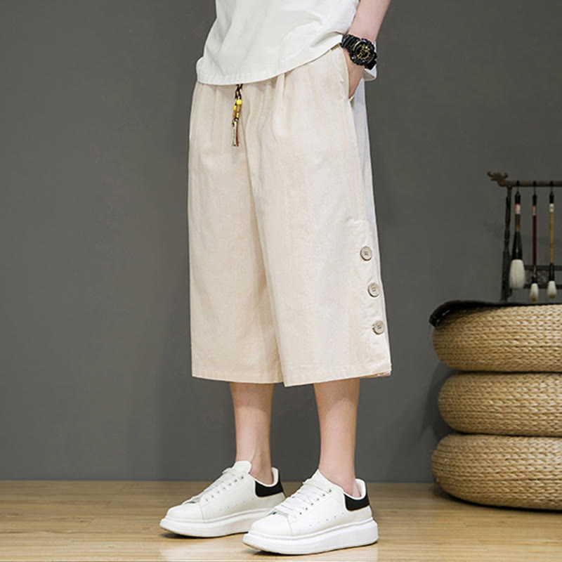 Breathable Cotton Blend Cropped Carrot Cut Mindful Meditation Pants