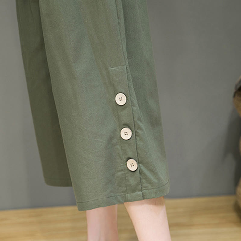 Breathable Cotton Blend Cropped Carrot Cut Mindful Meditation Pants