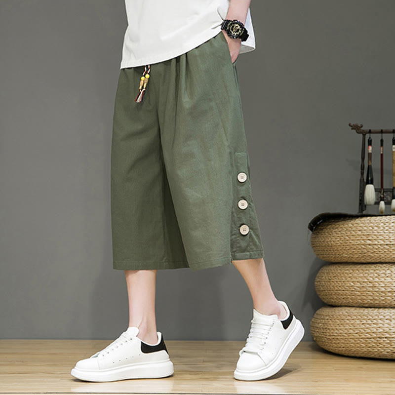 Breathable Cotton Blend Cropped Carrot Cut Mindful Meditation Pants