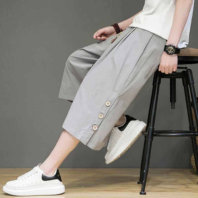 Breathable Cotton Blend Cropped Carrot Cut Mindful Meditation Pants