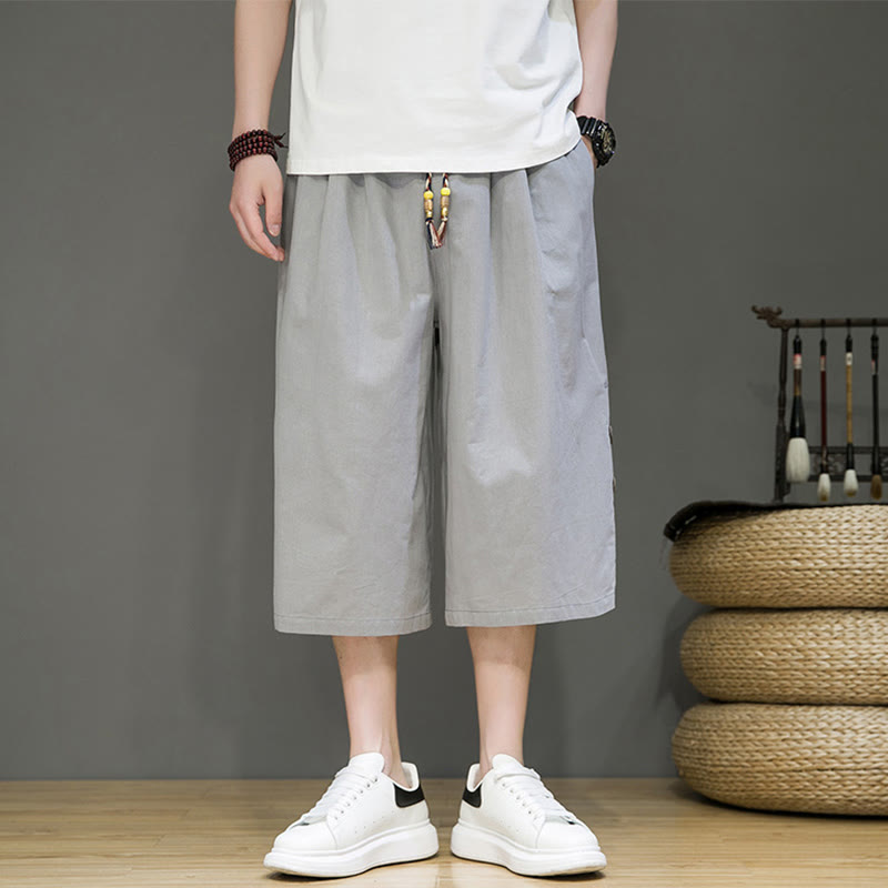 Breathable Cotton Blend Cropped Carrot Cut Mindful Meditation Pants