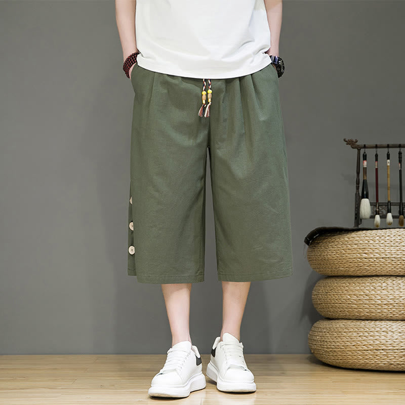 Breathable Cotton Blend Cropped Carrot Cut Mindful Meditation Pants