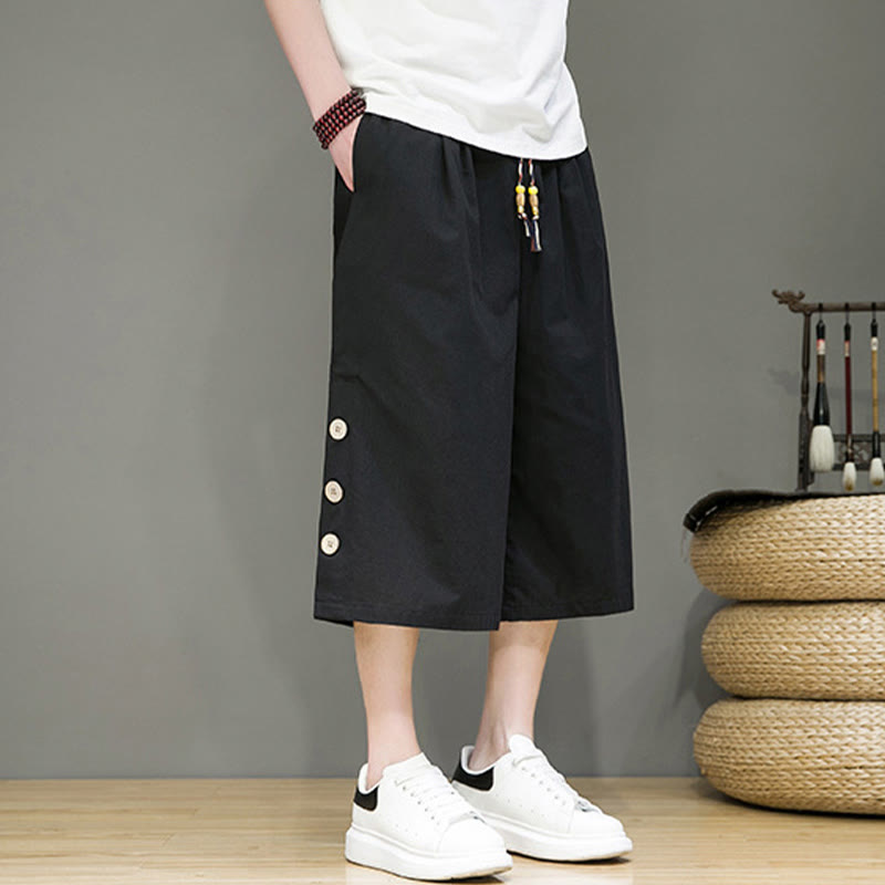 Breathable Cotton Blend Cropped Carrot Cut Mindful Meditation Pants