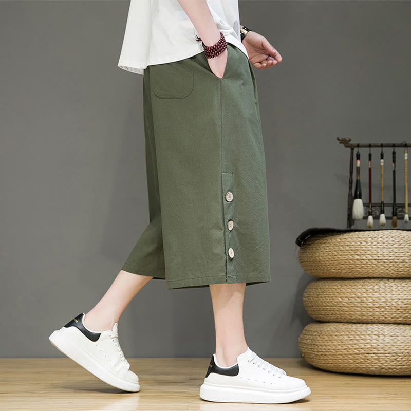 Breathable Cotton Blend Cropped Carrot Cut Mindful Meditation Pants