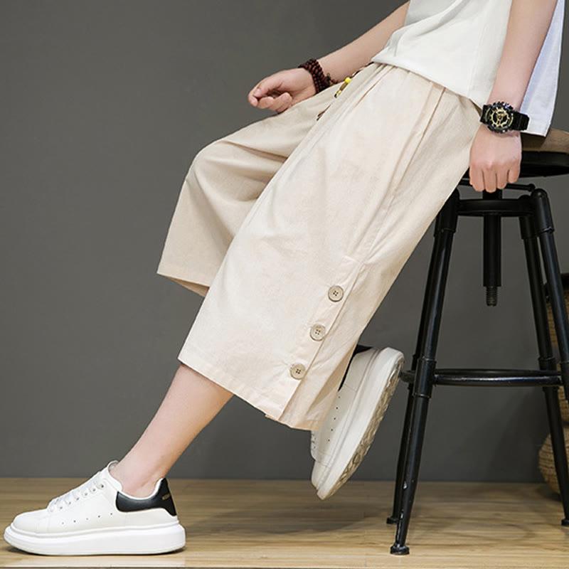 Breathable Cotton Blend Cropped Carrot Cut Mindful Meditation Pants