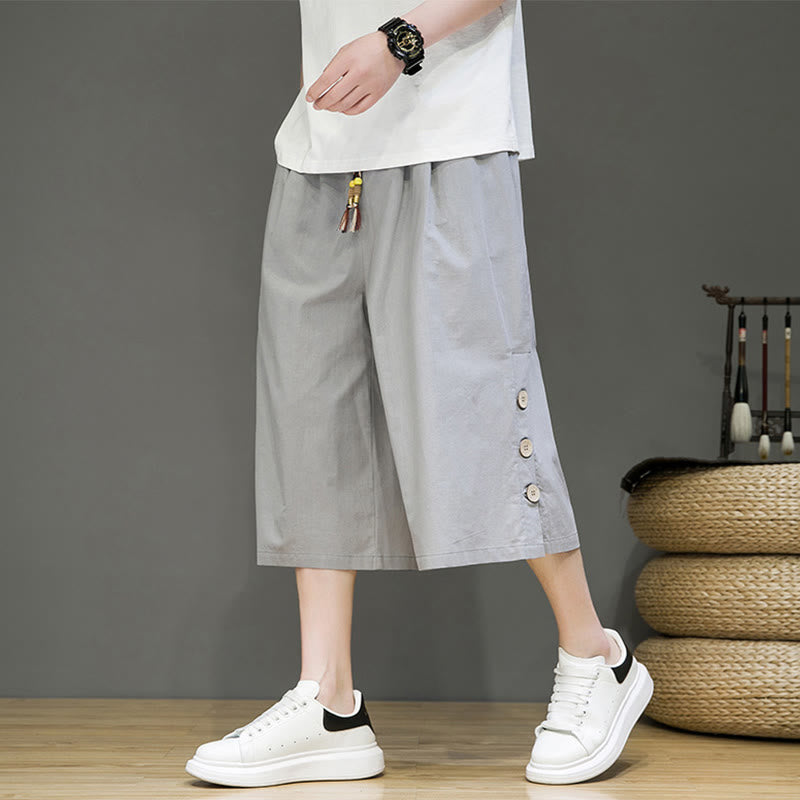 Breathable Cotton Blend Cropped Carrot Cut Mindful Meditation Pants
