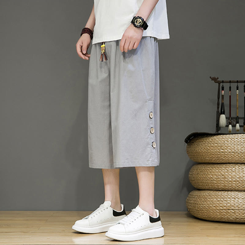 Breathable Cotton Blend Cropped Carrot Cut Mindful Meditation Pants